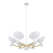 Farbon 6 Lights Pendant, Brass, White