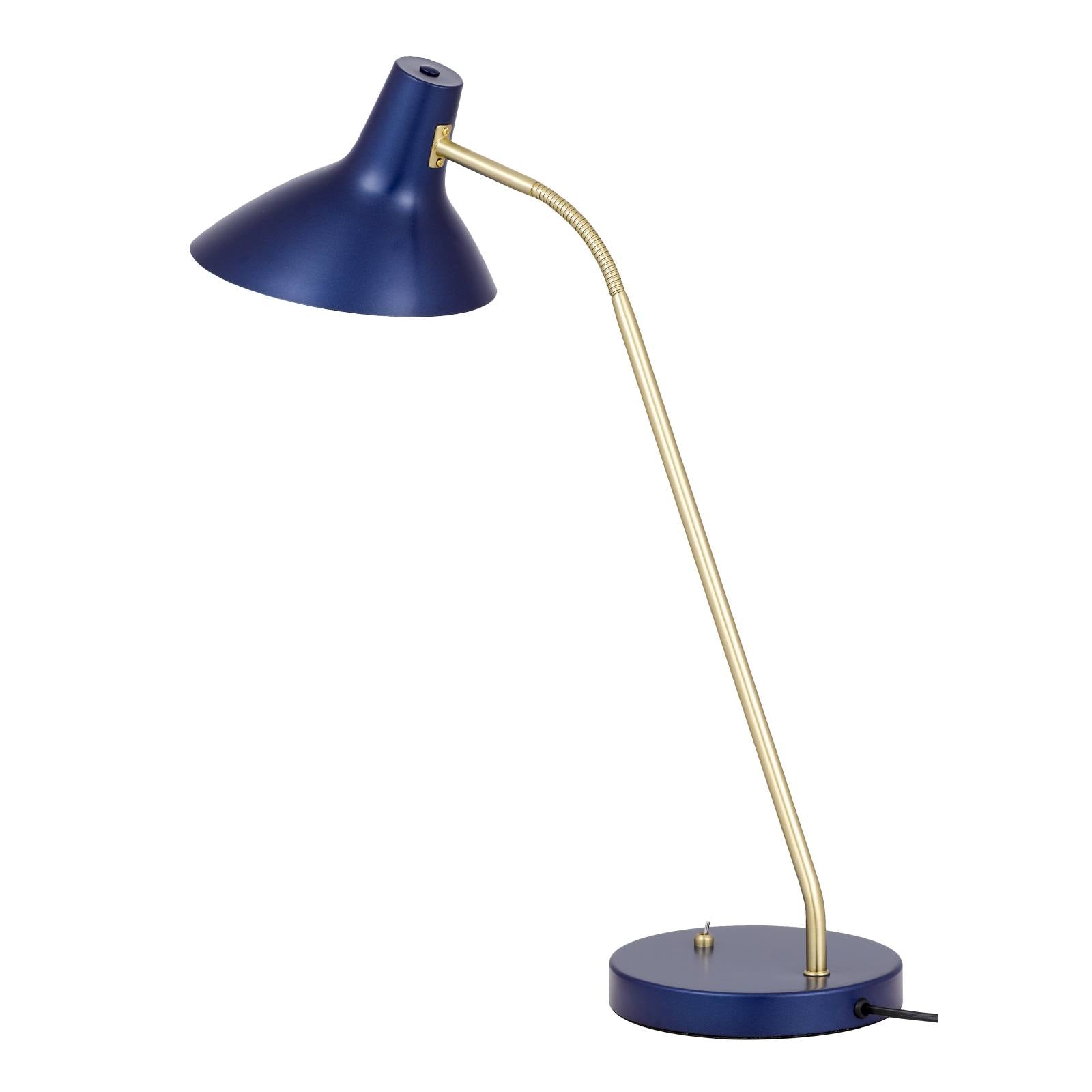 Farbon Table Lamp, Blue, Brass