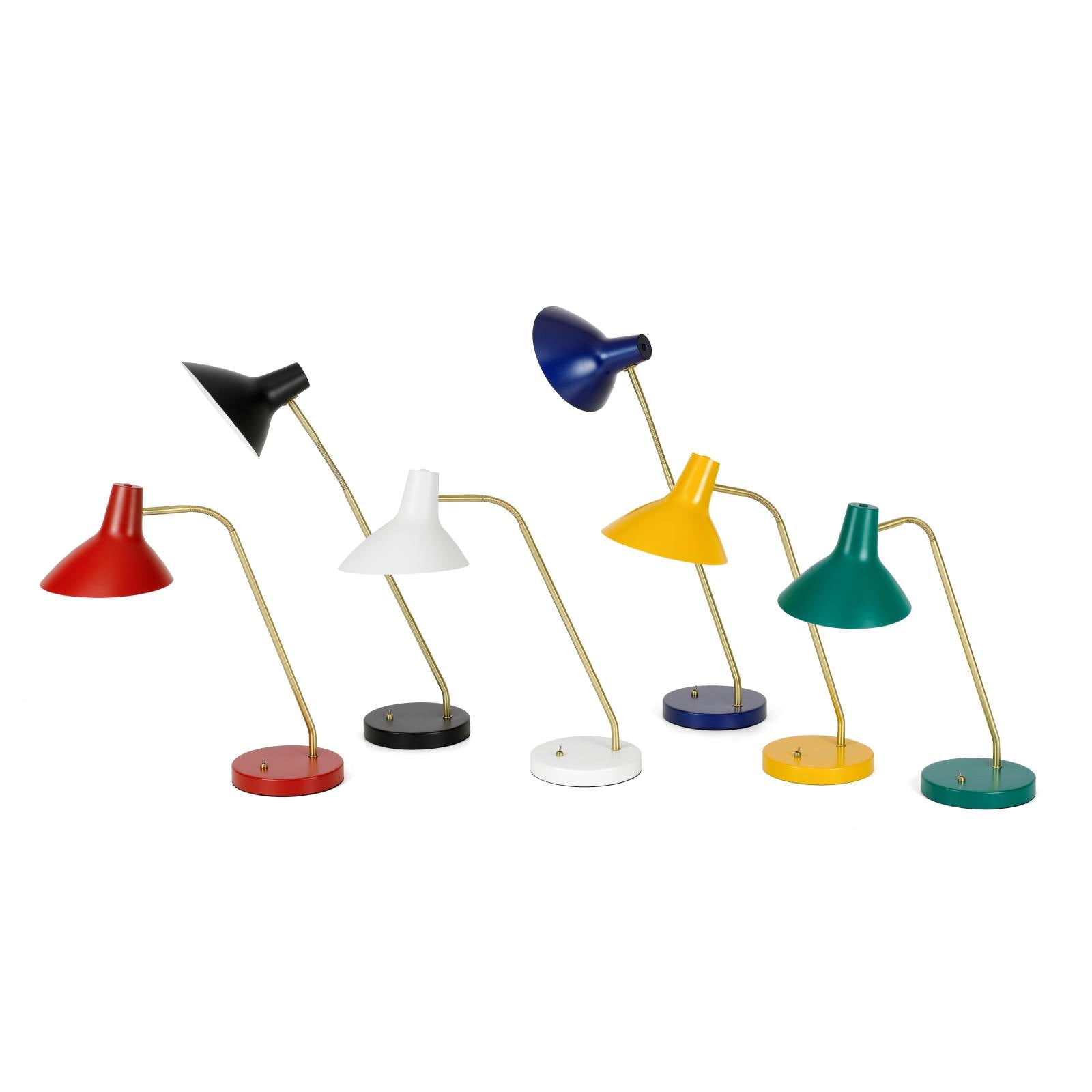 Farbon Table Lamp, Blue, Brass