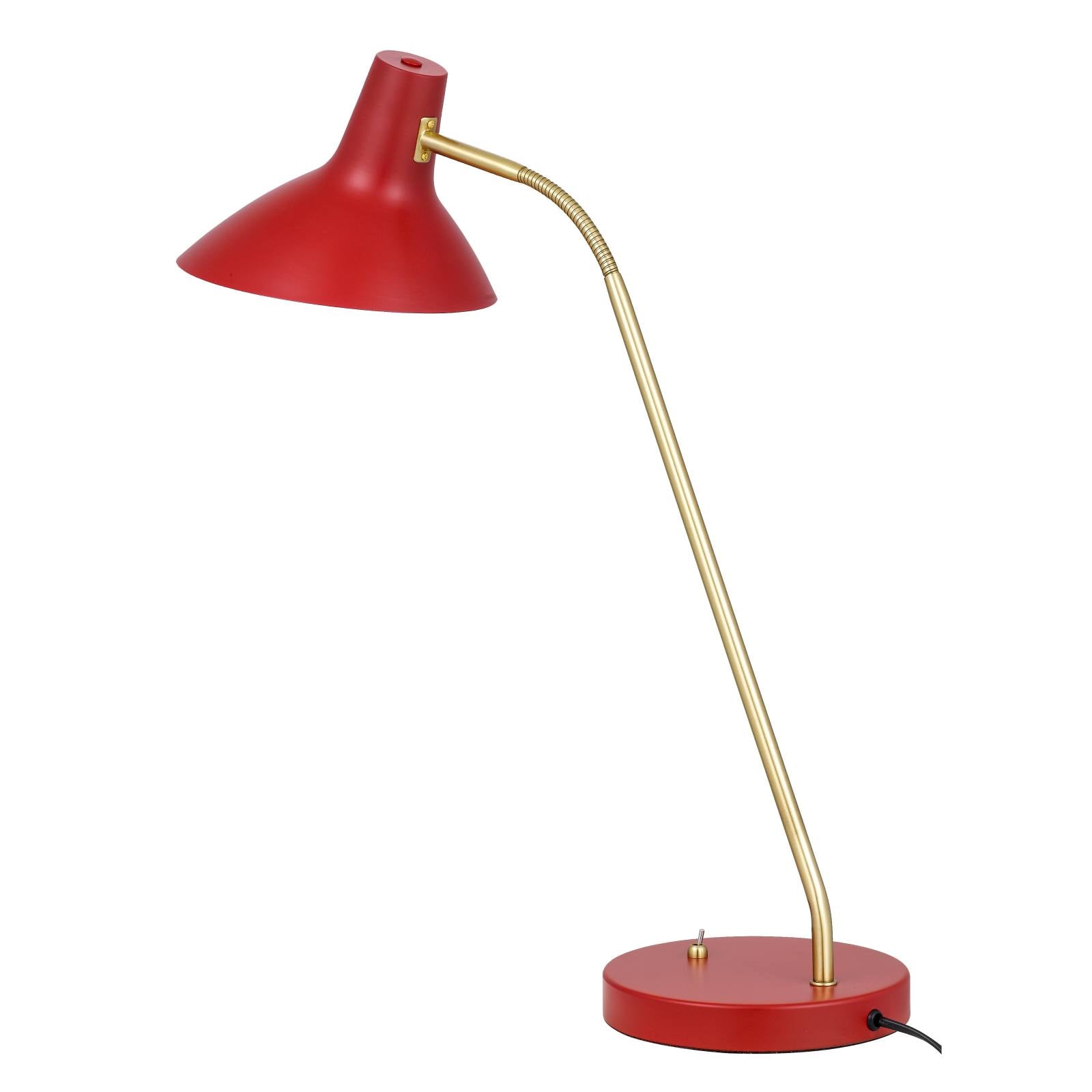 Farbon Table Lamp, Brass, Red