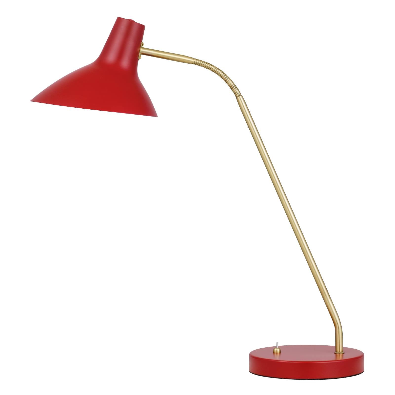 Farbon Table Lamp, Brass, Red