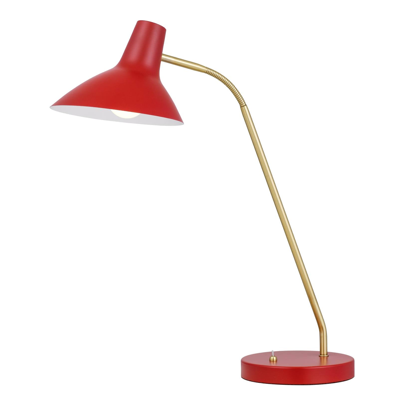 Farbon Table Lamp, Brass, Red