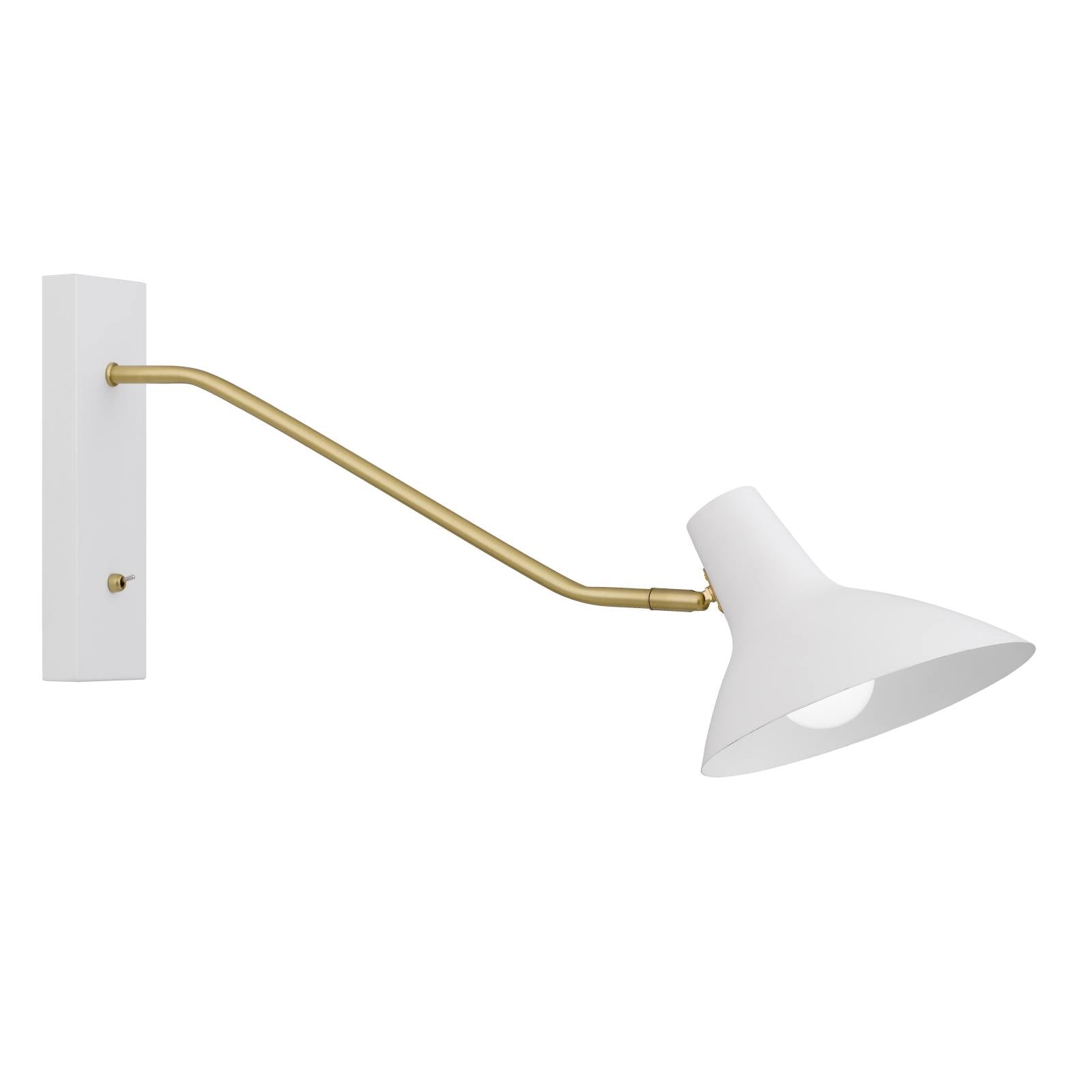 Farbon Long Wall Bracket, Brass, White