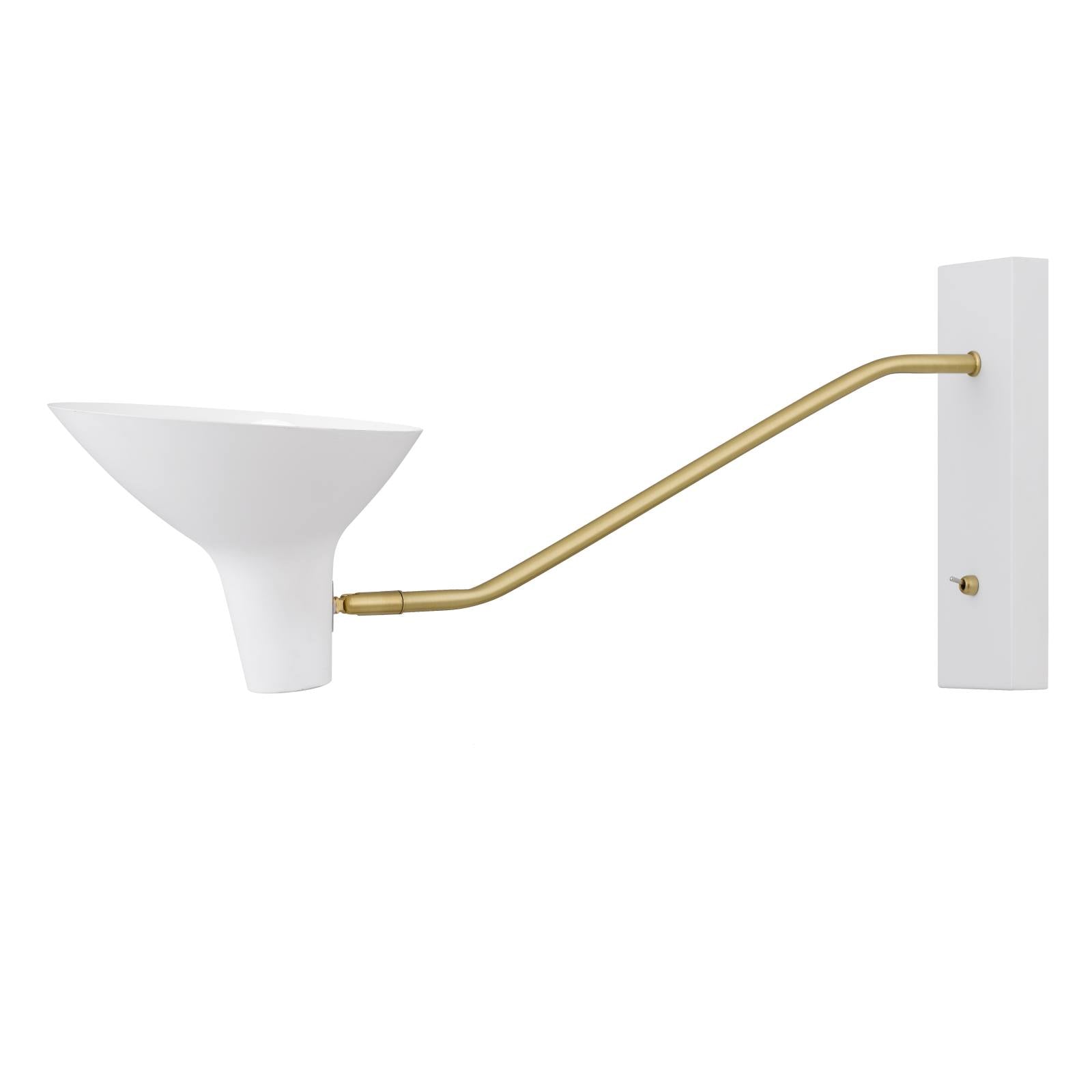 Farbon Long Wall Bracket, Brass, White
