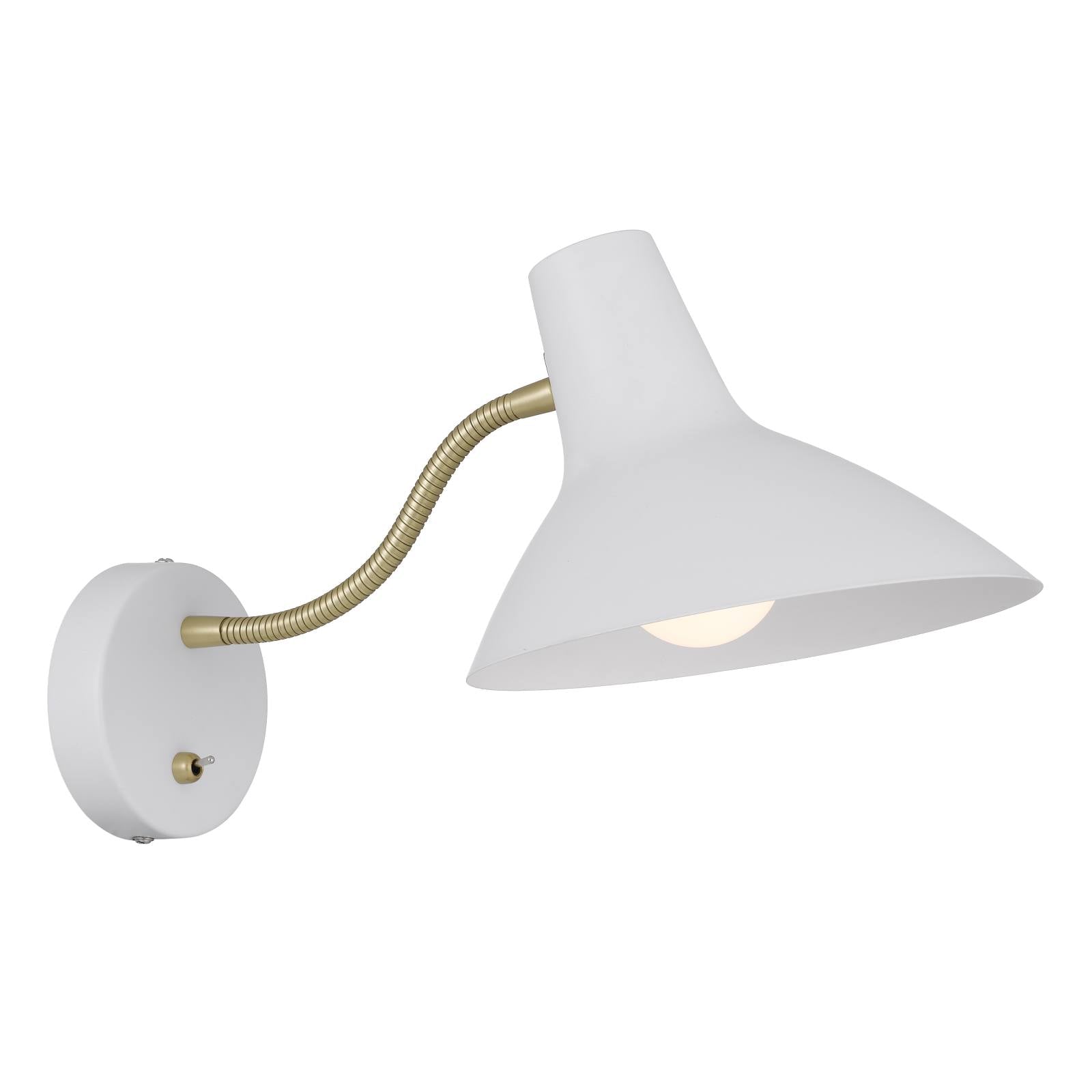 Farbon Short Wall Bracket, Brass, White