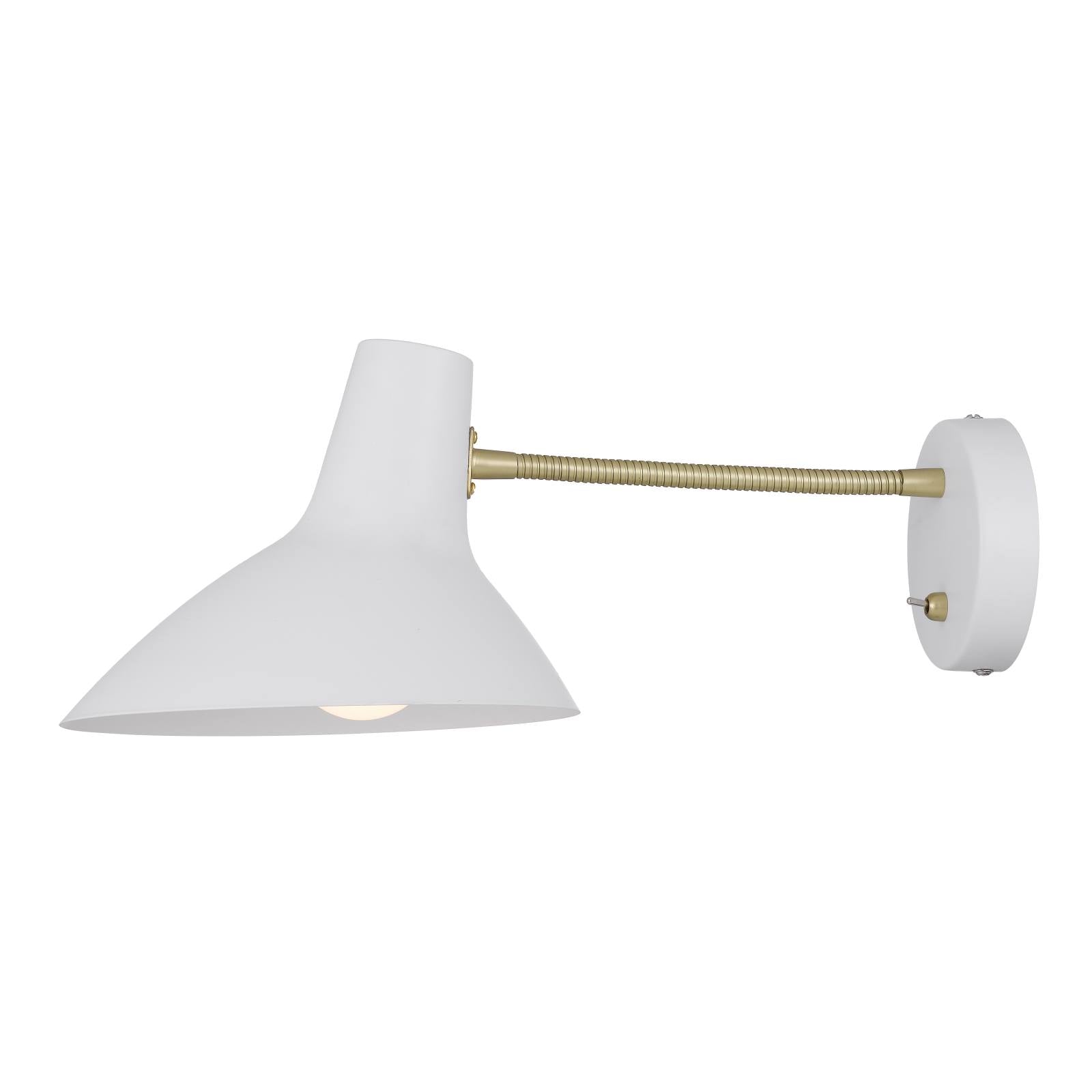 Farbon Short Wall Bracket, Brass, White