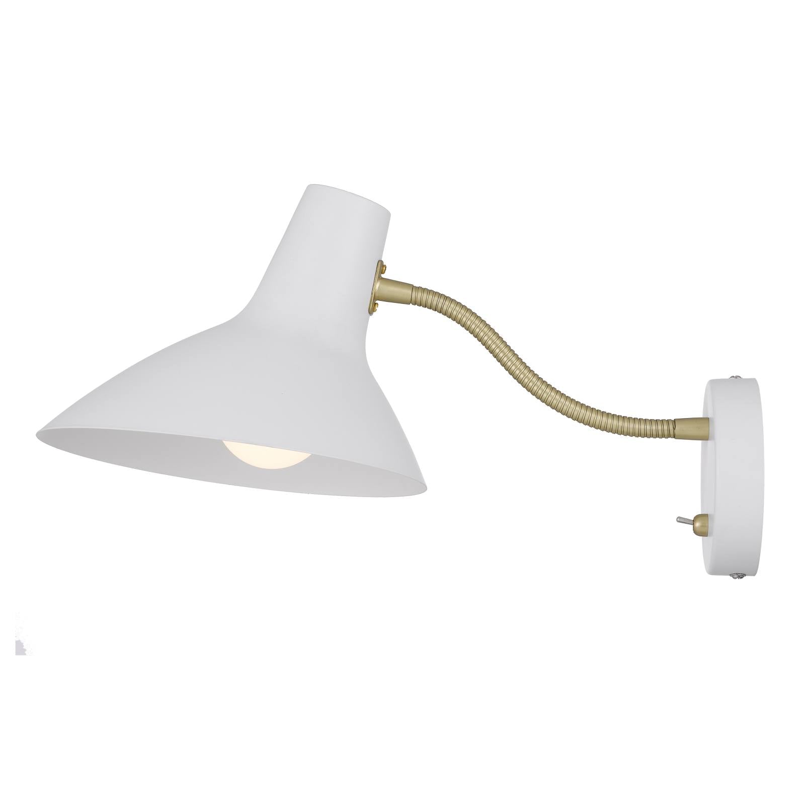 Farbon Short Wall Bracket, Brass, White