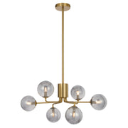 Felton 6 Light Pendant with Smoke Glass, Antique Gold