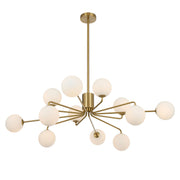 Felton 12 Light Pendant with Opal Matt Glass, Antique Gold