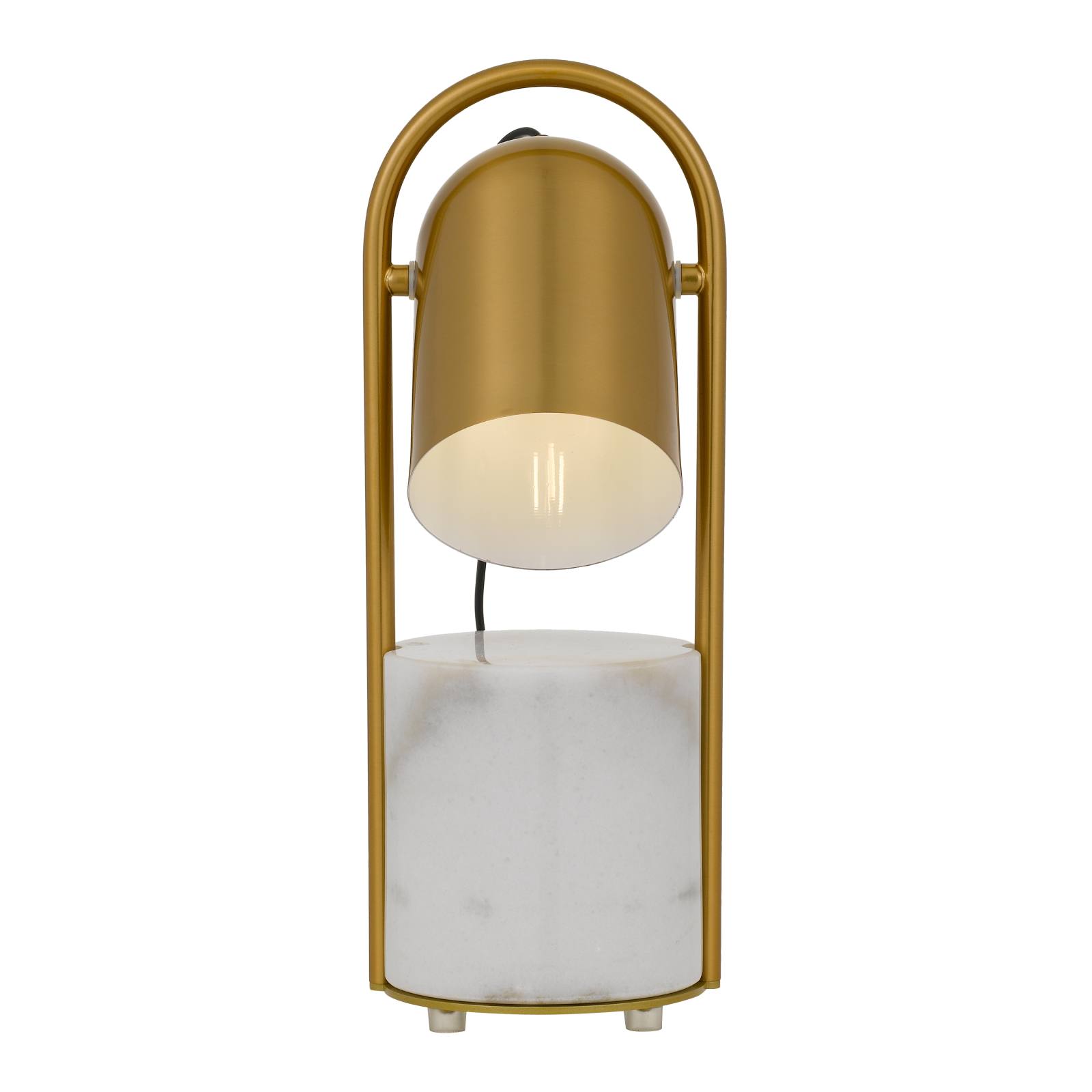 Fidel Table Lamp, White, Antique Gold