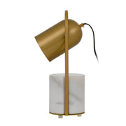 Fidel Table Lamp, White, Antique Gold