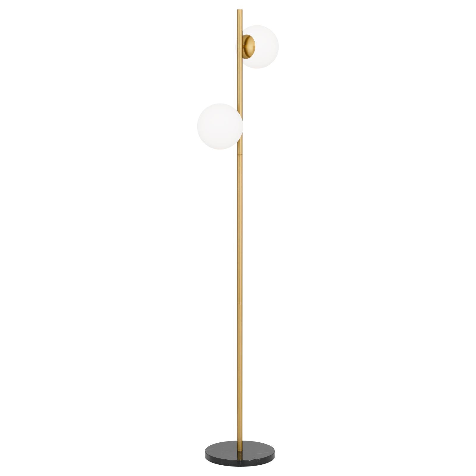 Figaro 2 Lights Floor, Antique Gold, Black Marble