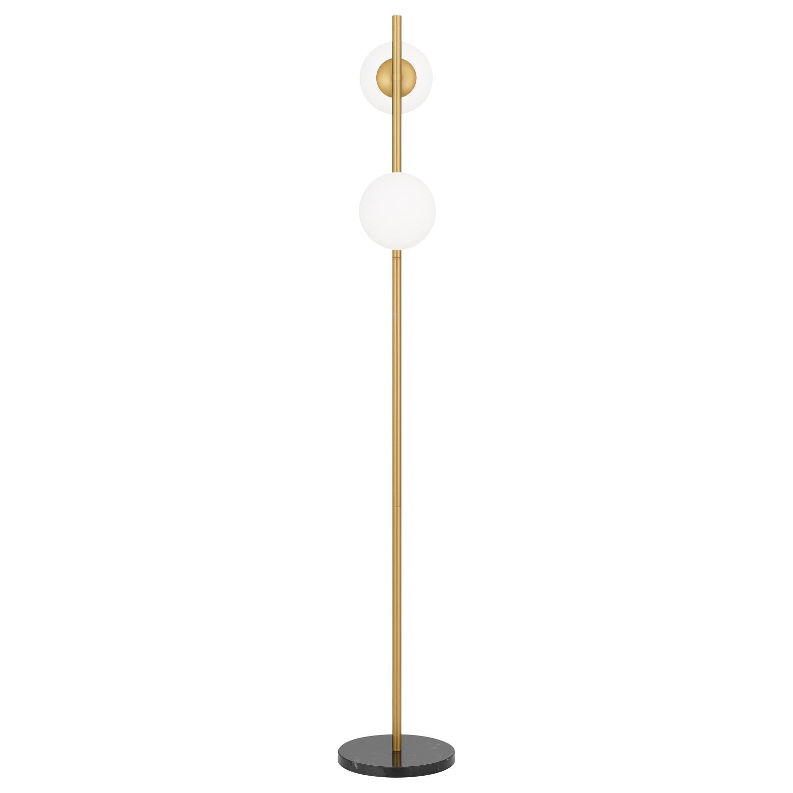 Figaro 2 Lights Floor, Antique Gold, Black Marble