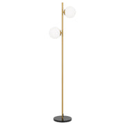 Figaro 2 Lights Floor, Antique Gold, Black Marble