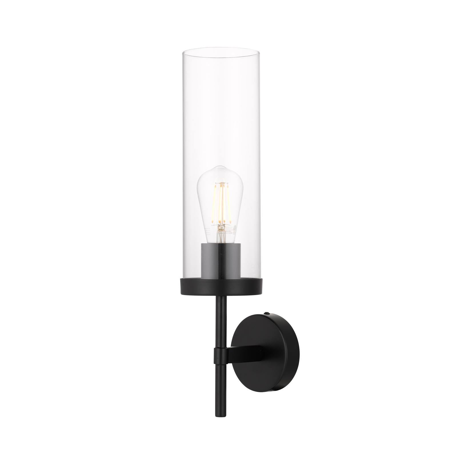 Garot Wall Light, Clear Glass, Black