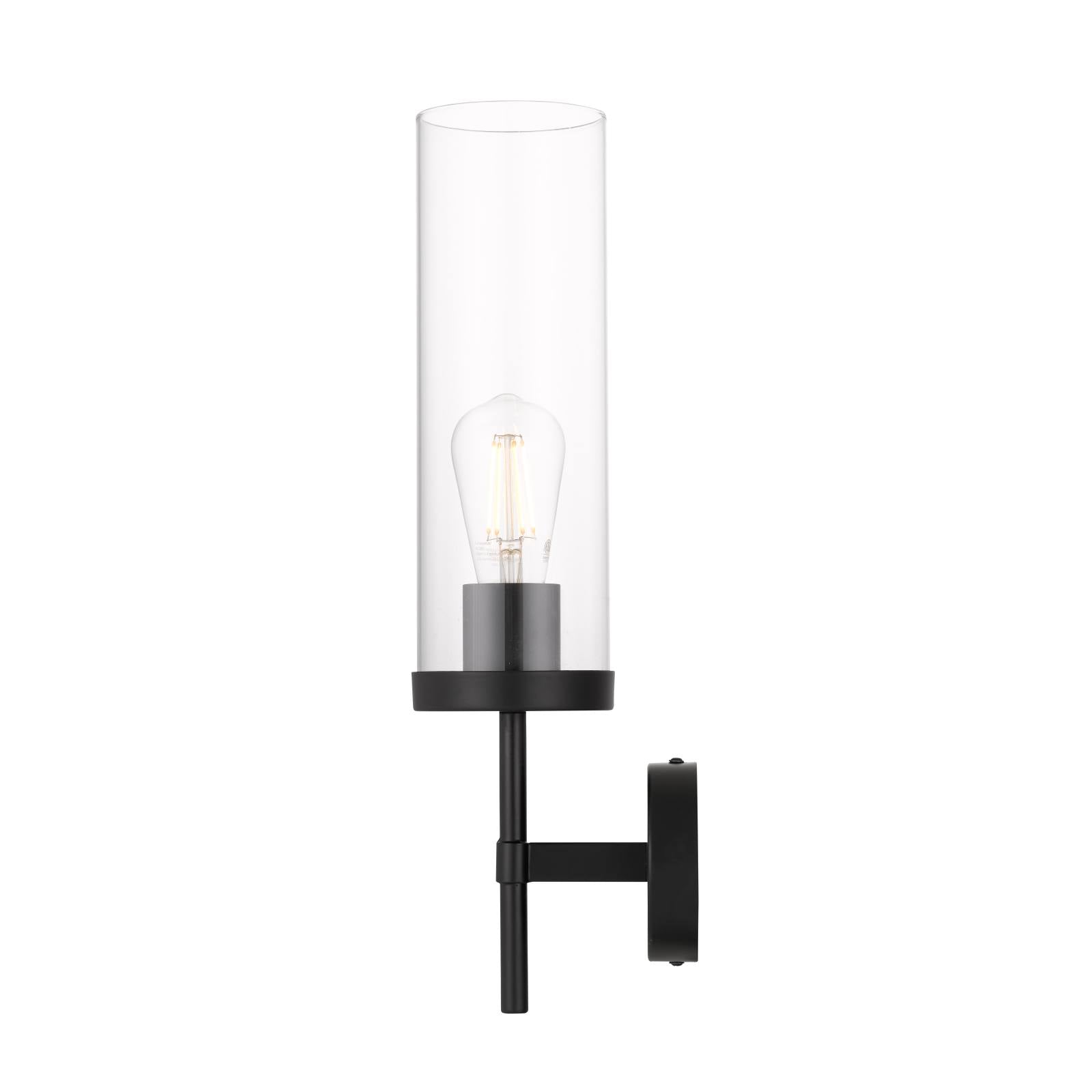 Garot Wall Light, Clear Glass, Black