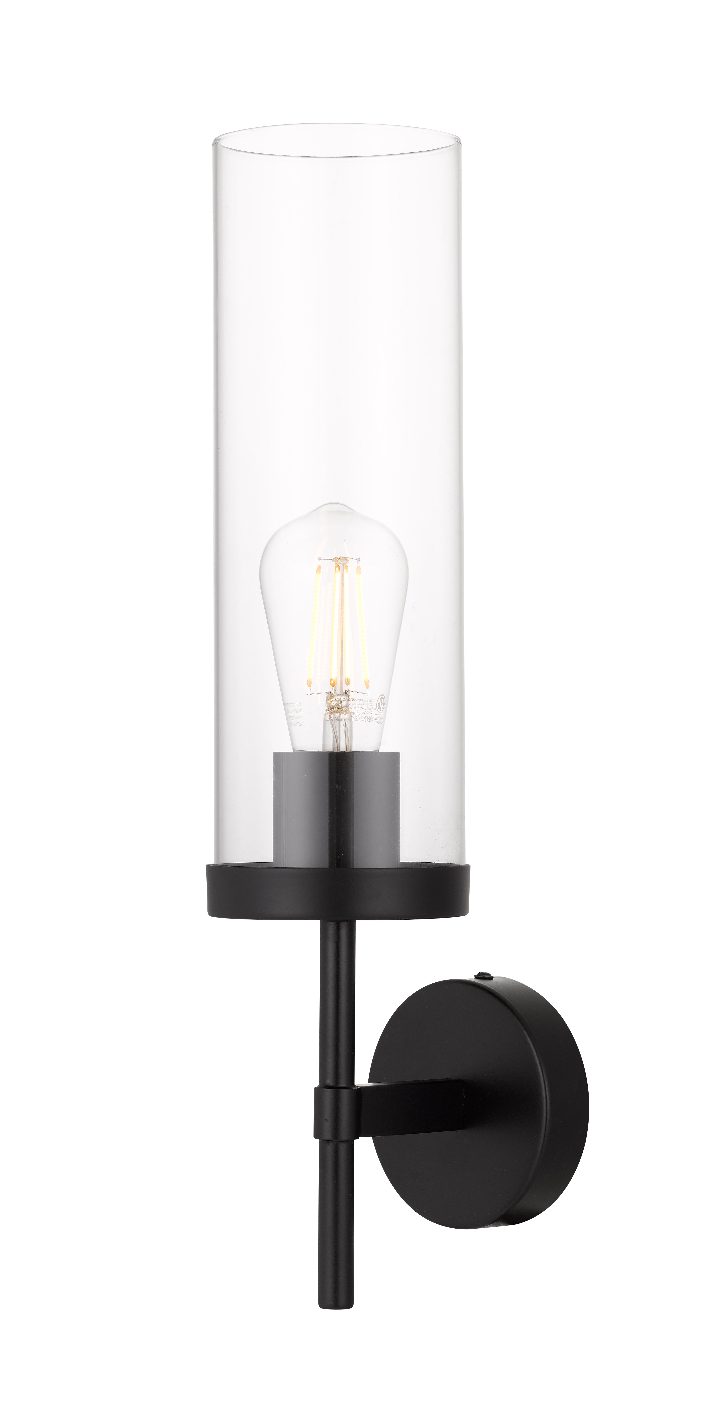 Garot Wall Light, Clear Glass, Black