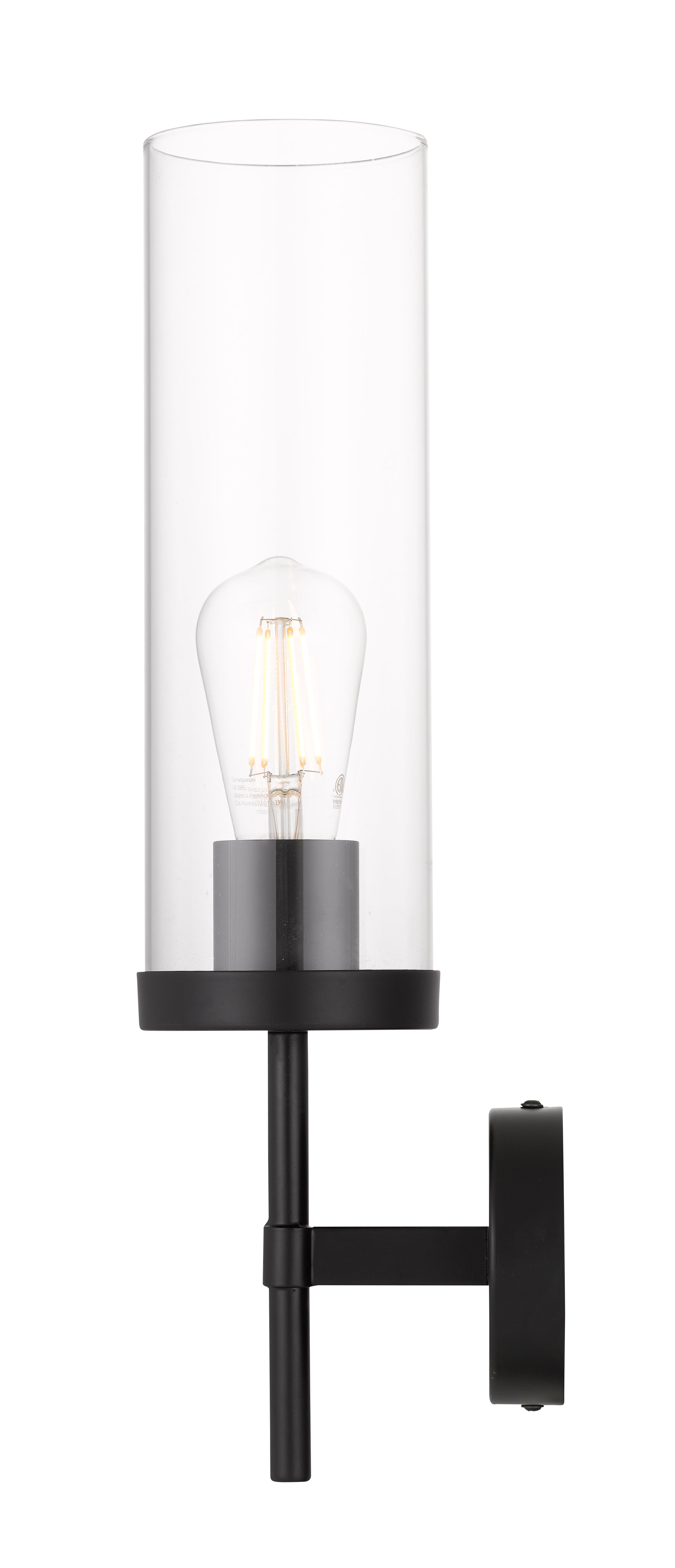 Garot Wall Light, Clear Glass, Black