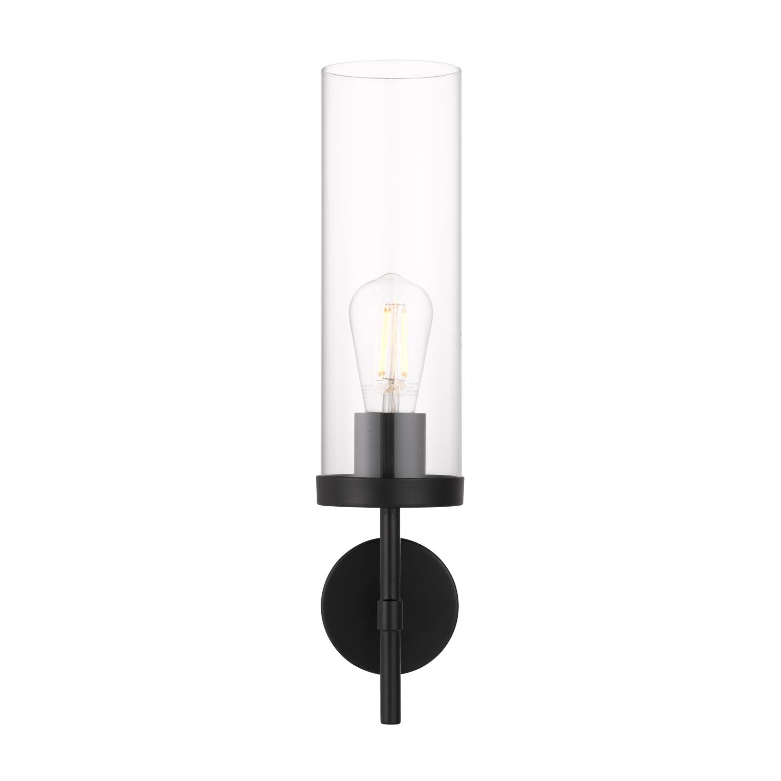 Garot Wall Light, Clear Glass, Black