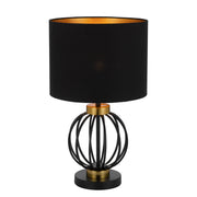 Grada Table Lamp, Black, Antique Gold