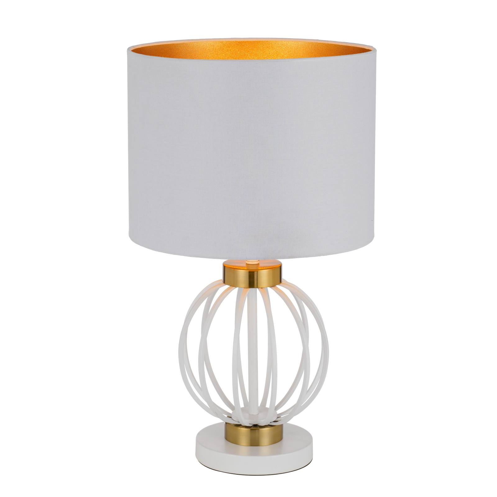Grada Table Lamp, White, Antique Gold