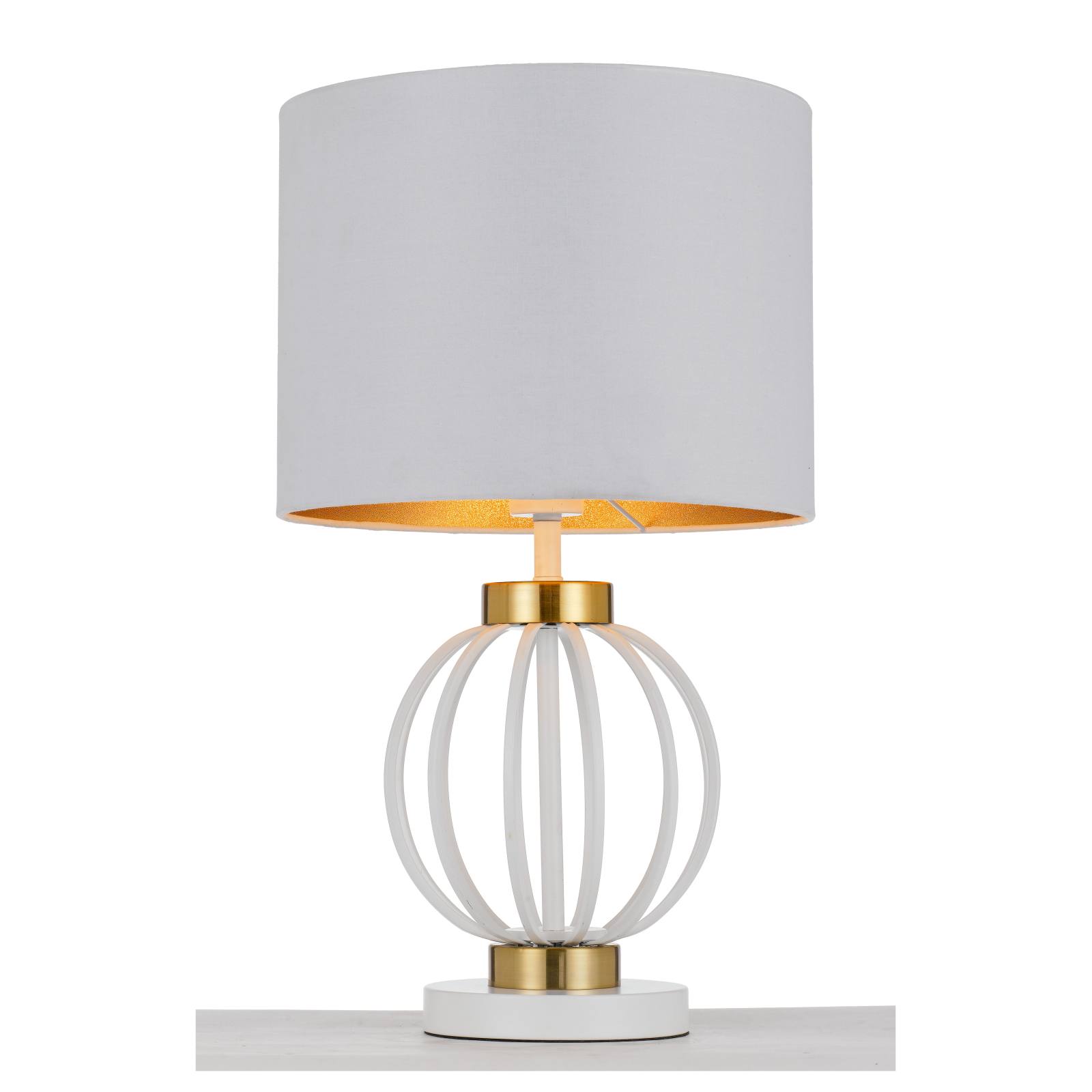 Grada Table Lamp, White, Antique Gold