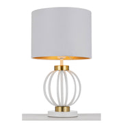 Grada Table Lamp, White, Antique Gold