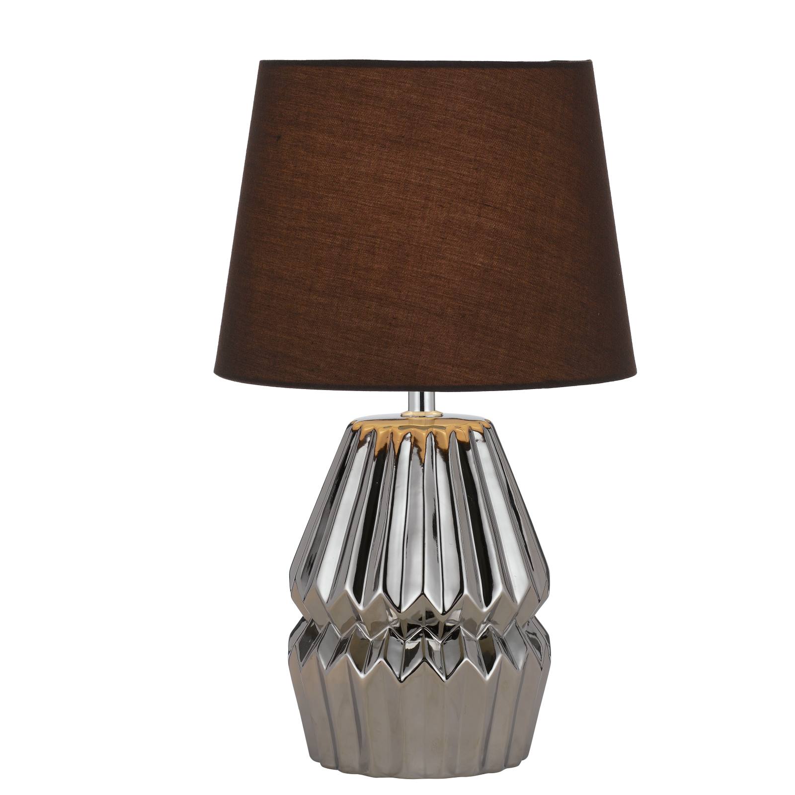 Greet Table Lamp, Chrome, Brown