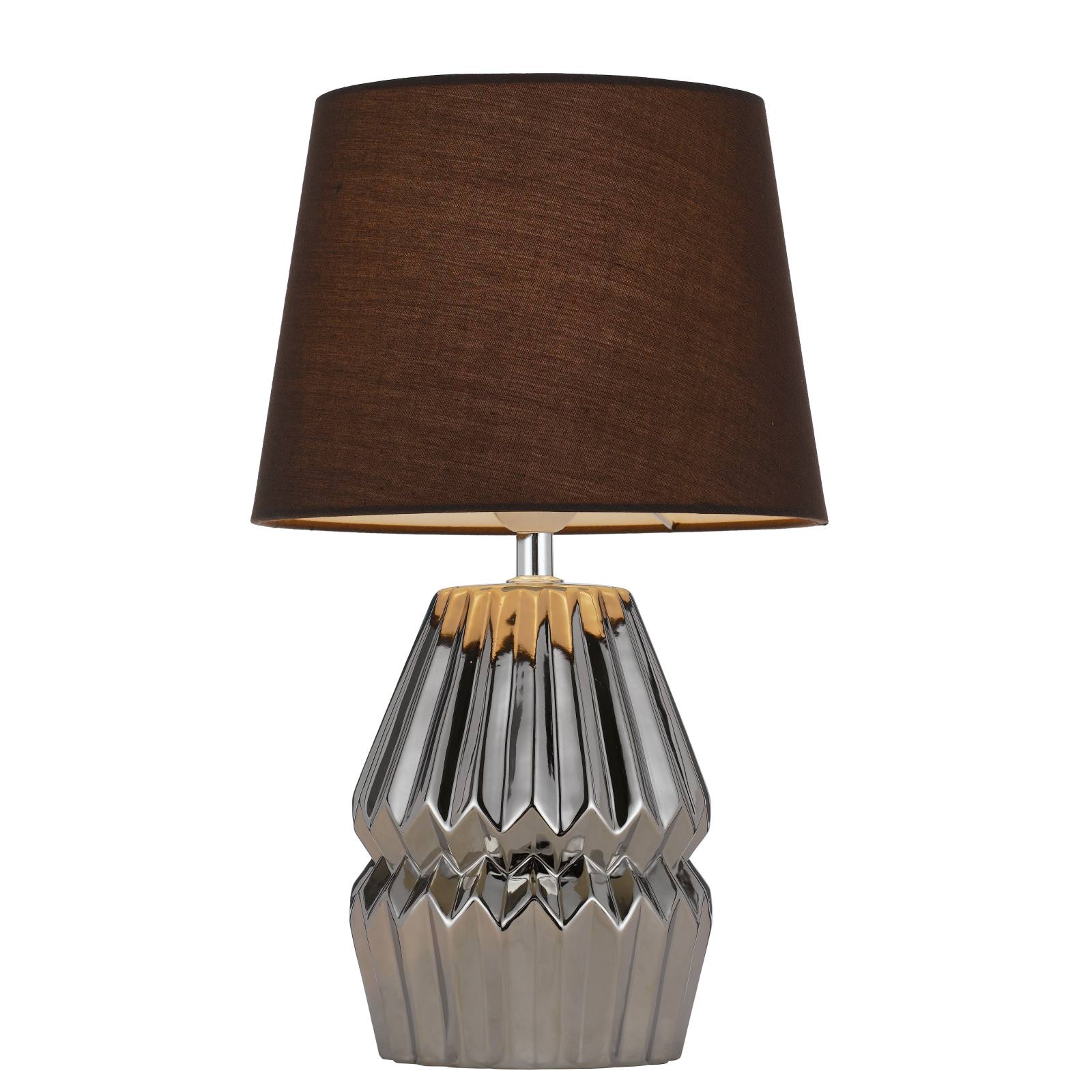 Greet Table Lamp, Chrome, Brown