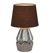 Greet Table Lamp, Chrome, Brown