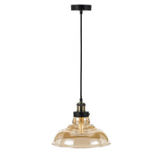 Hertel 30 Pendant, Black Rod & Amber Shade