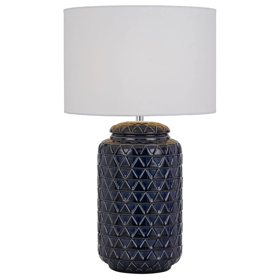 Heshi Ceramic Table Lamp, Blue, White