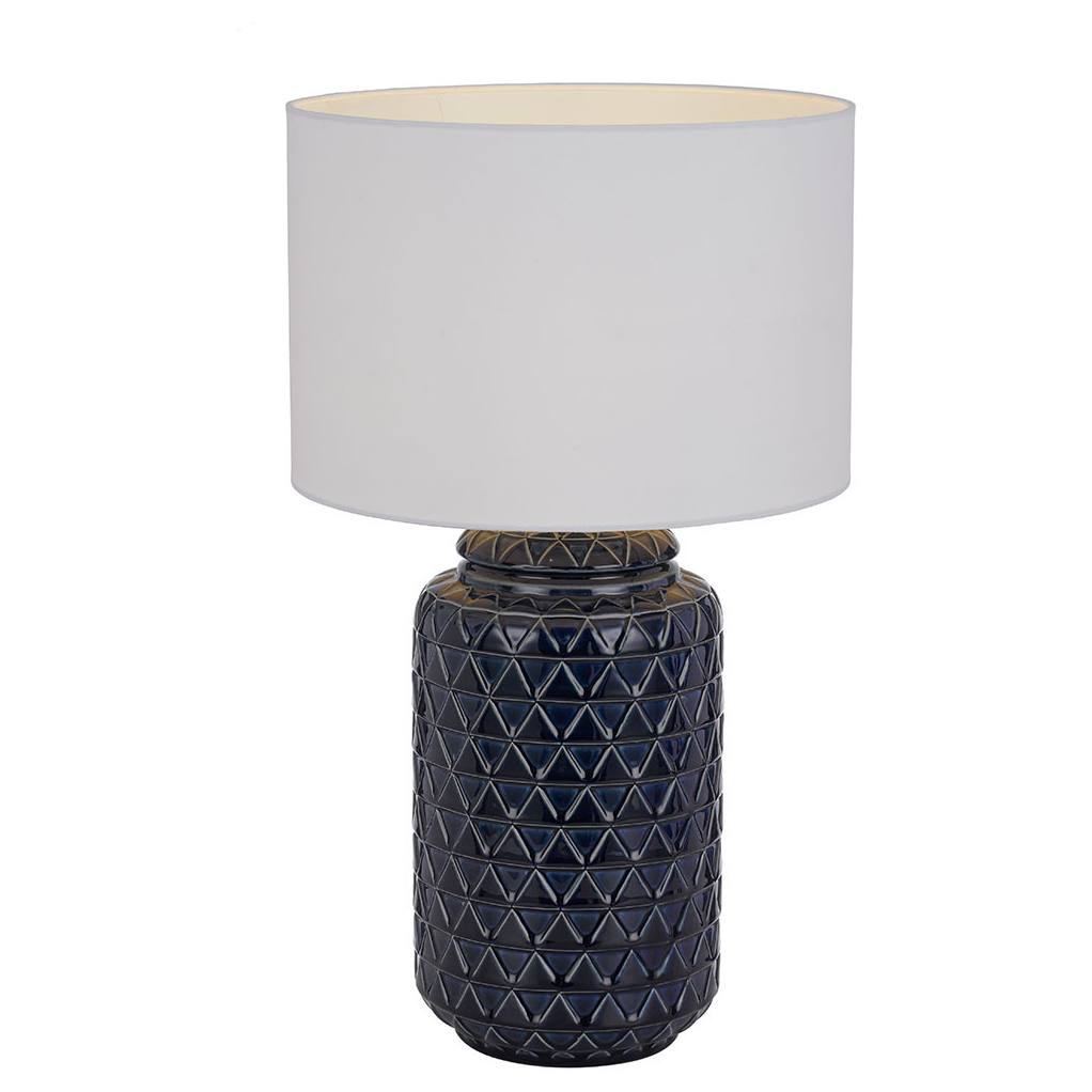 Heshi Ceramic Table Lamp, Blue, White