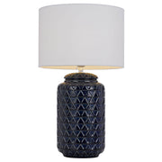 Heshi Ceramic Table Lamp, Blue, White