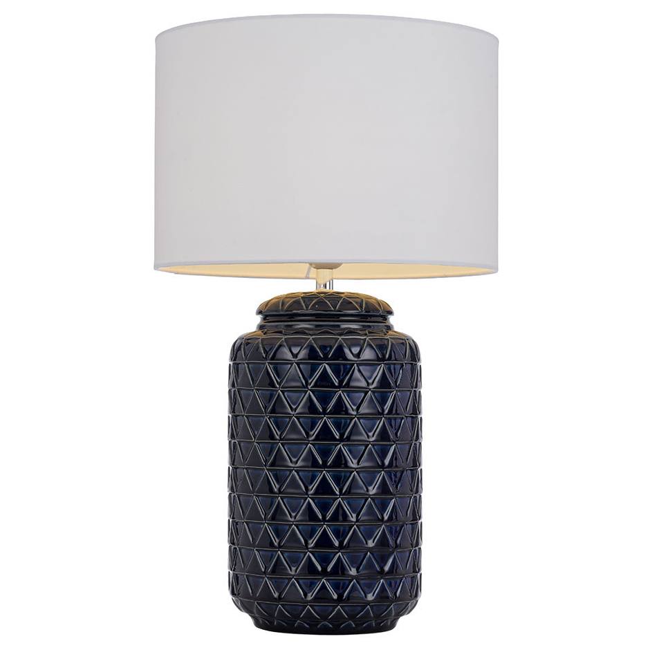 Heshi Ceramic Table Lamp, Blue, White