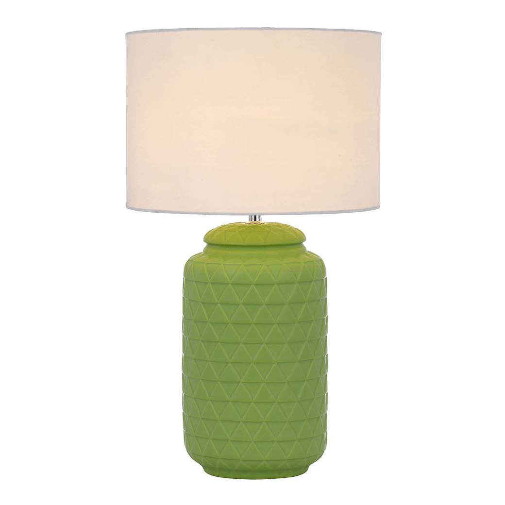 Heshi Ceramic Table Lamp, White, Green