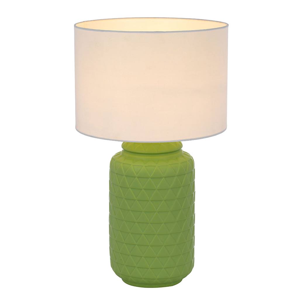 Heshi Ceramic Table Lamp, White, Green
