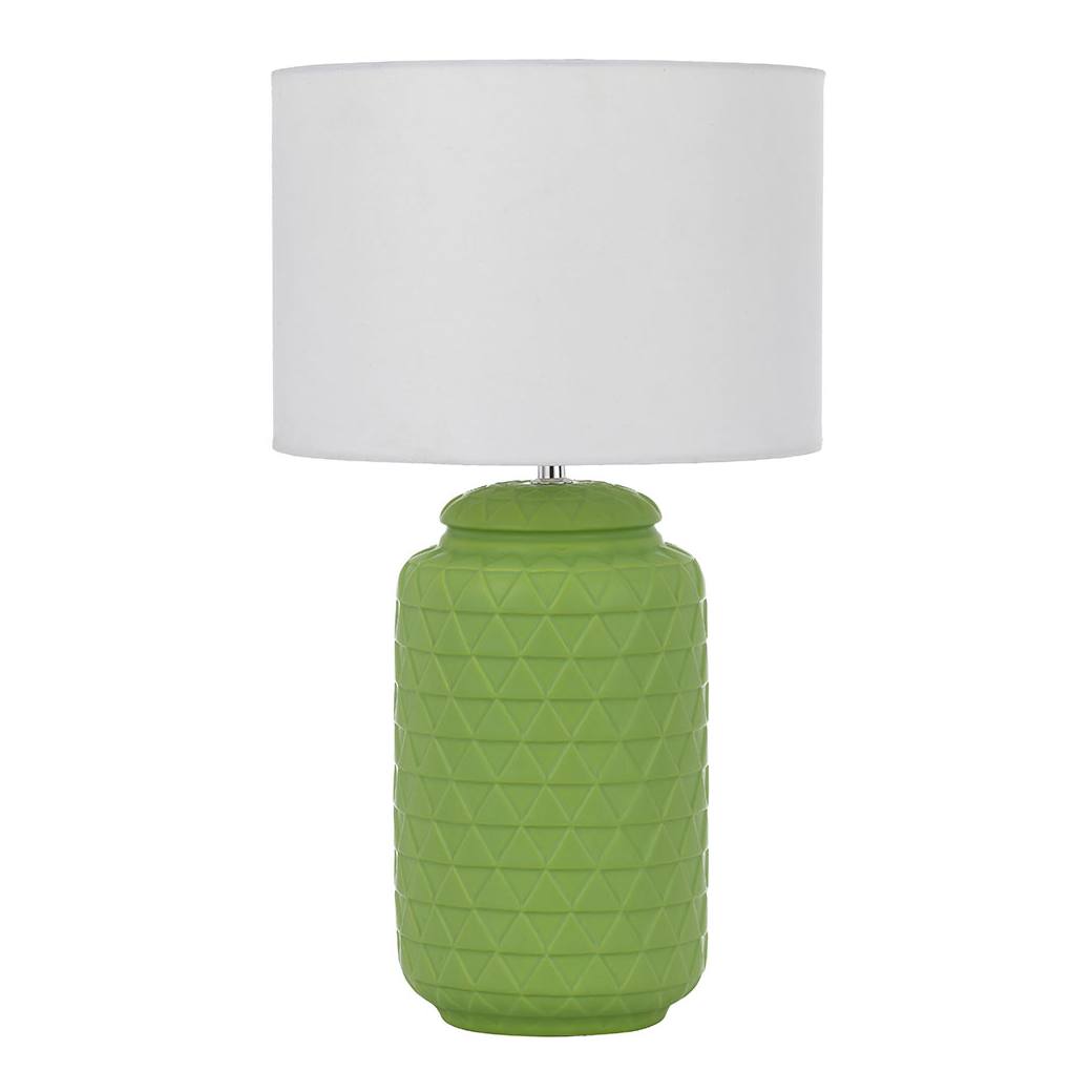 Heshi Ceramic Table Lamp, White, Green