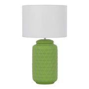 Heshi Ceramic Table Lamp, White, Green