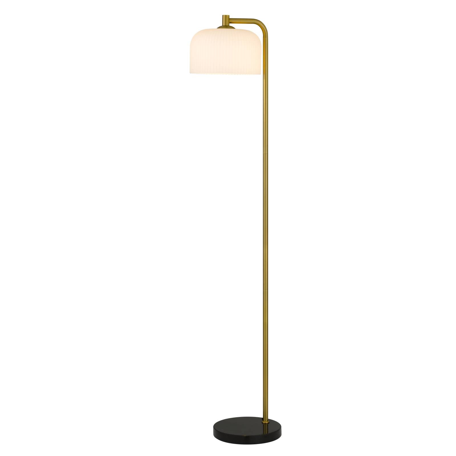 Hoff Floor Lamp, Antique Gold, Black Marble, Opal Matte