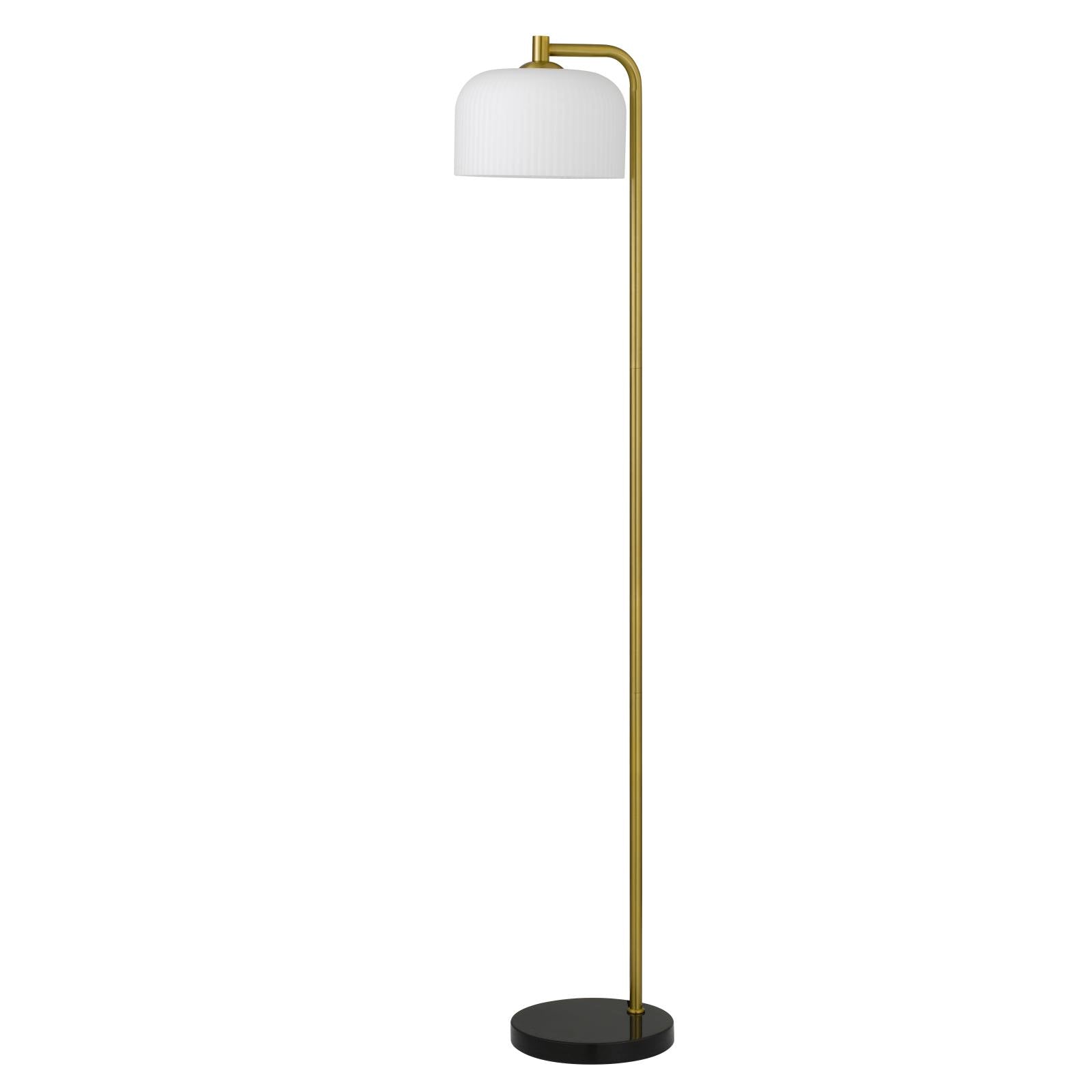Hoff Floor Lamp, Antique Gold, Black Marble, Opal Matte