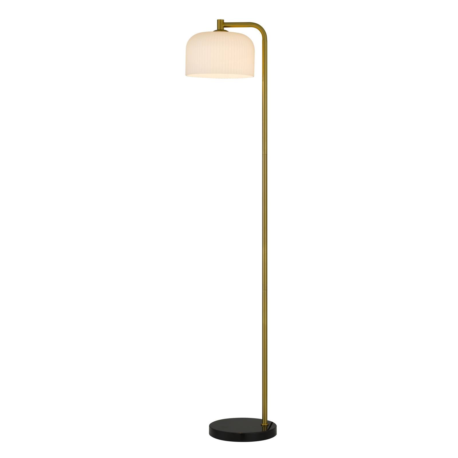 Hoff Floor Lamp, Antique Gold, Black Marble, Opal Matte