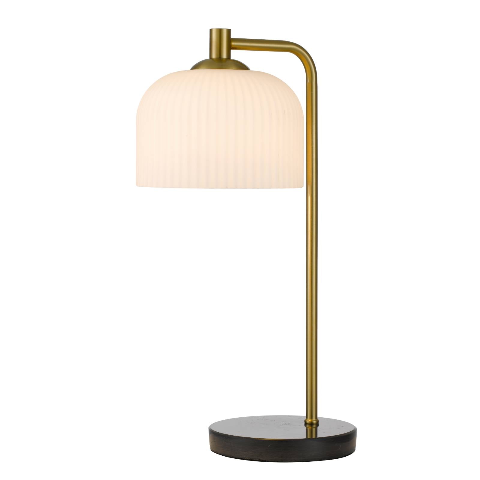 Hoff Table Lamp, Antique Gold, Black Marble, Opal Matte
