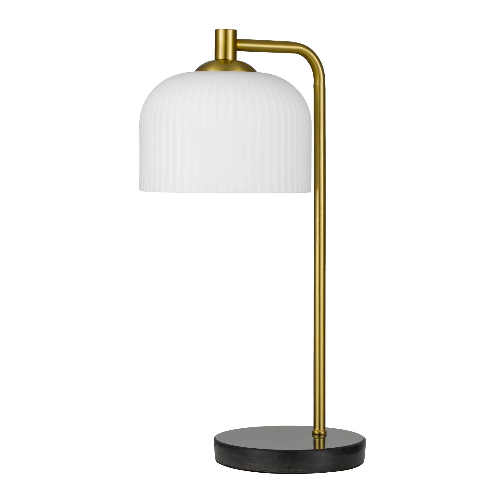 Hoff Table Lamp, Antique Gold, Black Marble, Opal Matte