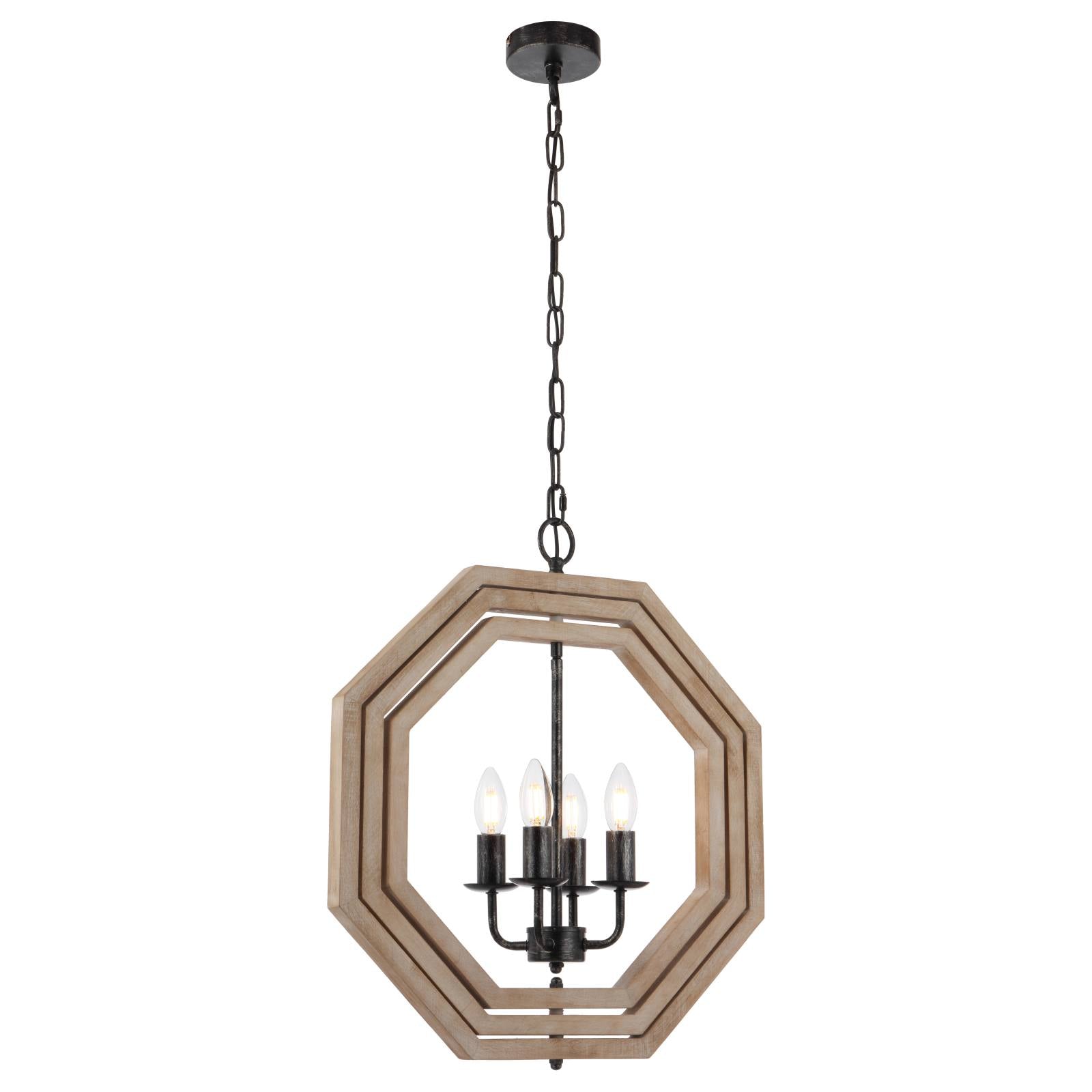 Indio 4 Light Pendant Light, Black