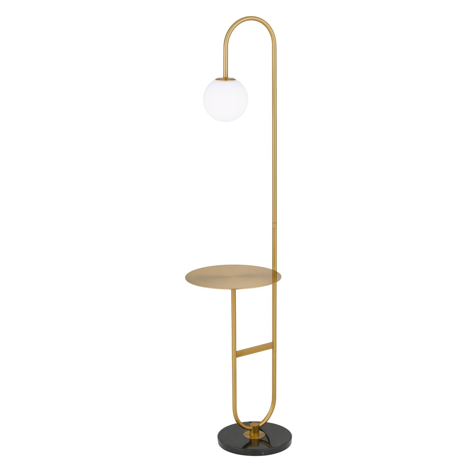 Inez Floor Lamp, Antique Gold, Black