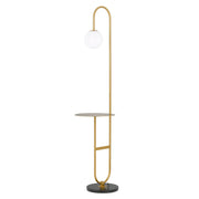 Inez Floor Lamp, Antique Gold, Black