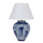 Jamie Ceramic Table Lamp, Blue, White