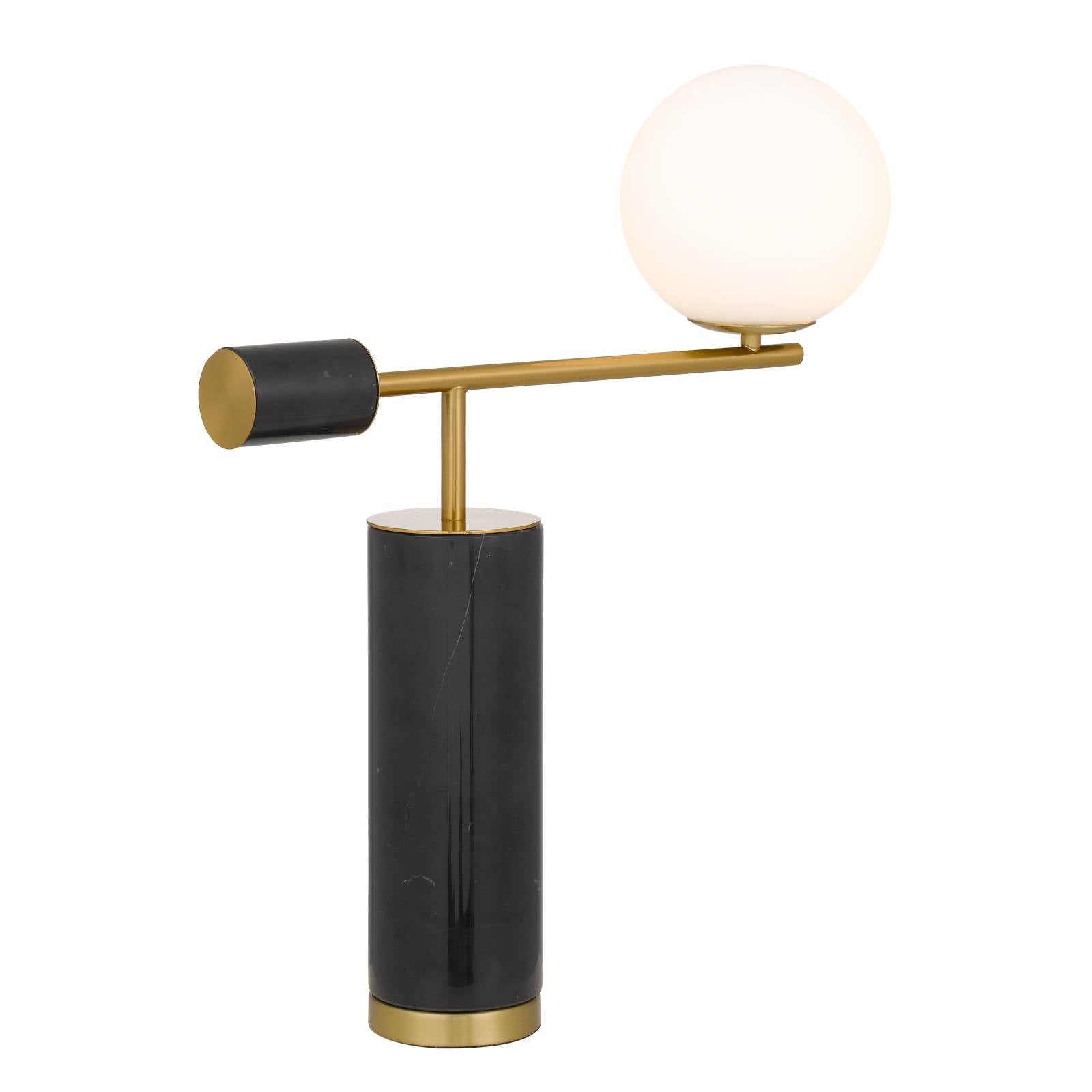 Justina Table Lamp, Black, Antique Gold