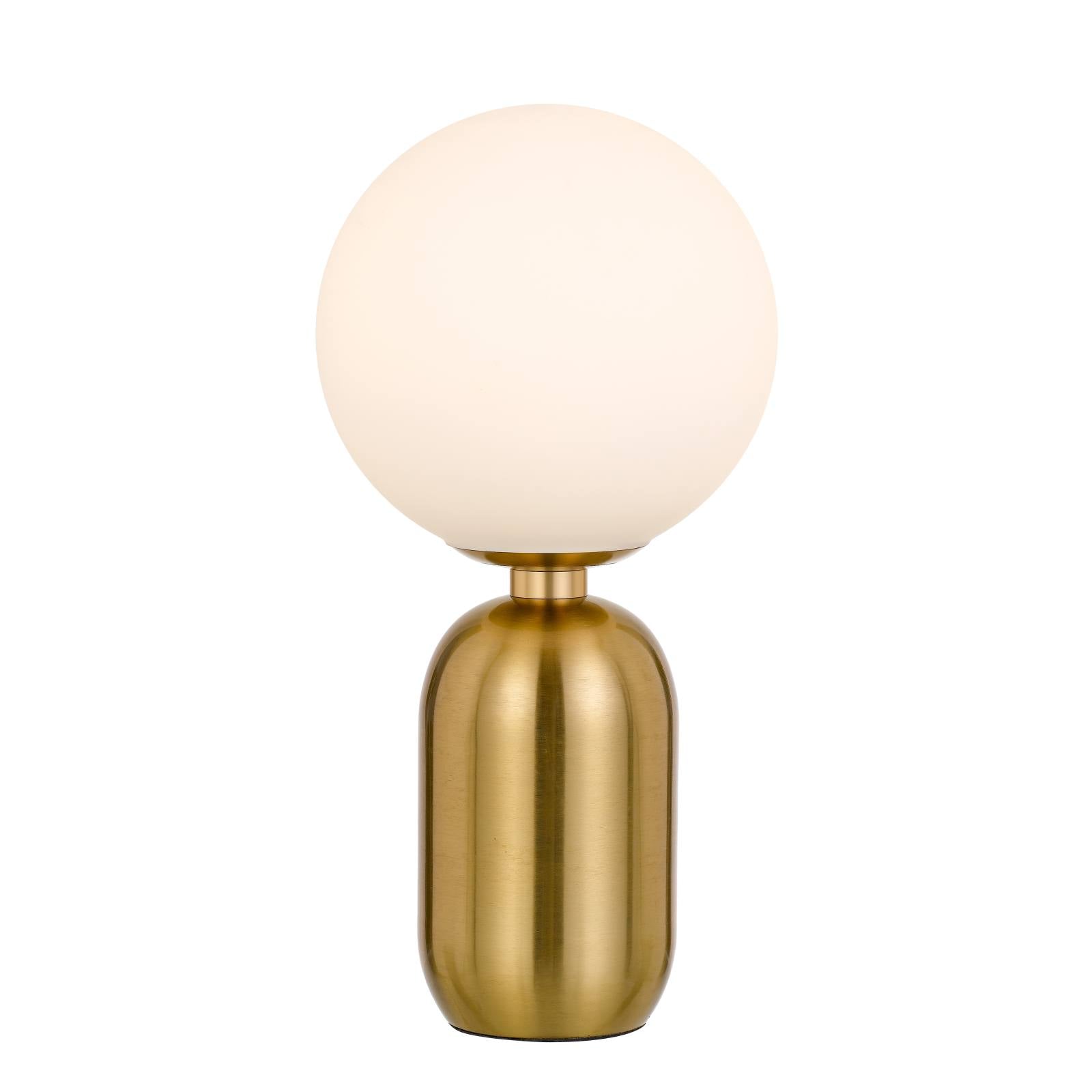 Kade Table Lamp, Opal Matte, Antique Gold